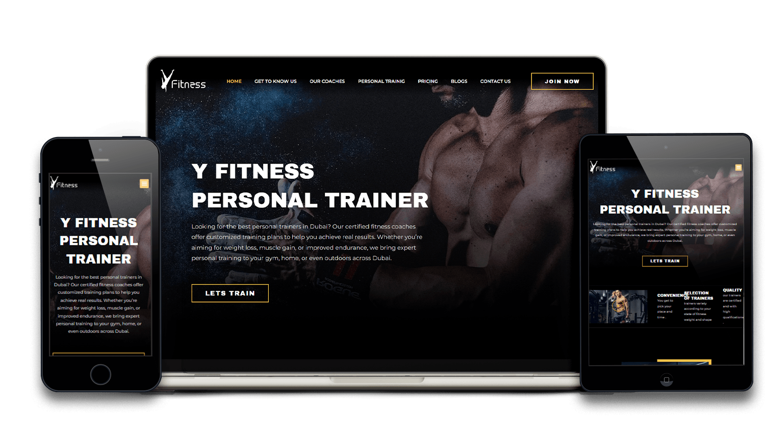 تصميم مواقع للصالات الرياضية